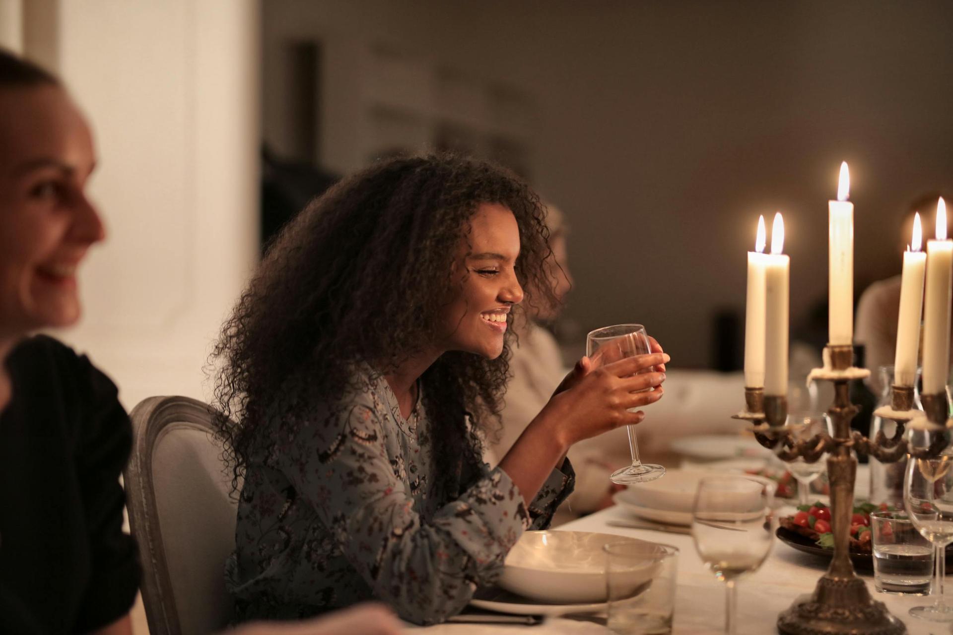 Candlelit dinner date